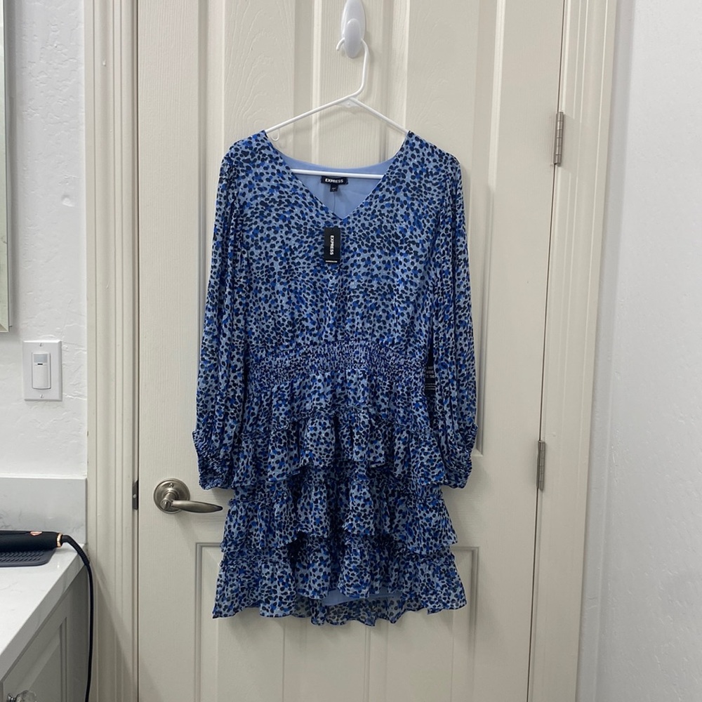 Express blue floral dress